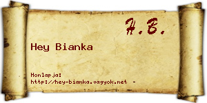 Hey Bianka névjegykártya