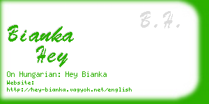 bianka hey business card